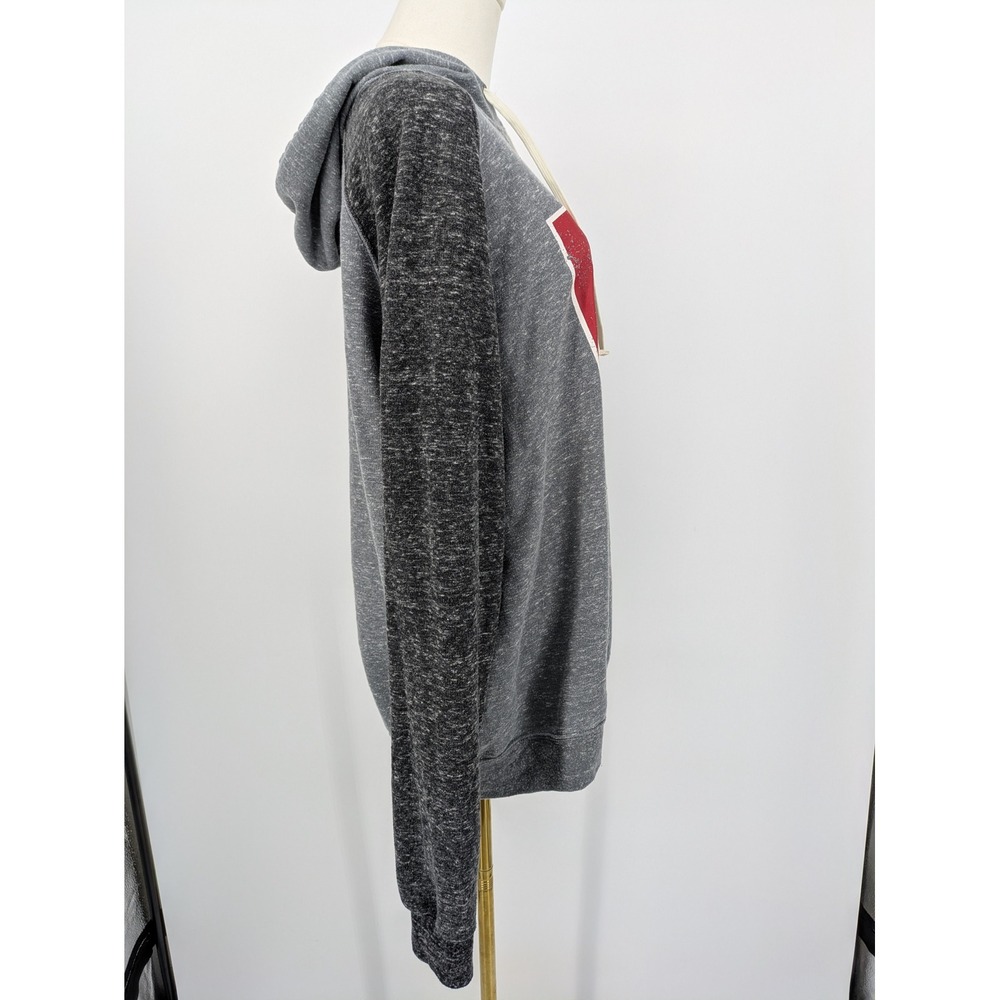 Jerzees Ohio OH Hoodie Mens Large Gray Raglan Graphic Sweatshirt Cozy Loungewear - Picture 5 of 12